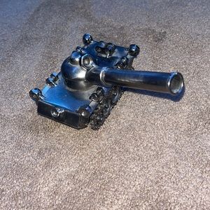 Metal tank made out of nut screws chains and more really cool collectible